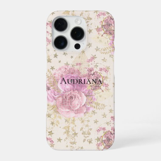 Chic roze Flowers iPhone Hoesje (Achterkant)