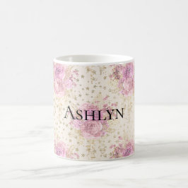 Chic roze Flowers Koffiemok