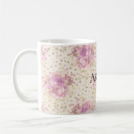 Chic roze Flowers Koffiemok