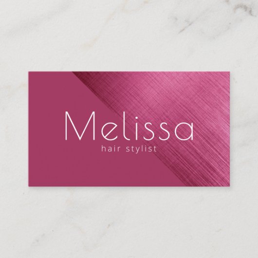 Chic roze Folie QR-code Visitekaartje (Voorkant)