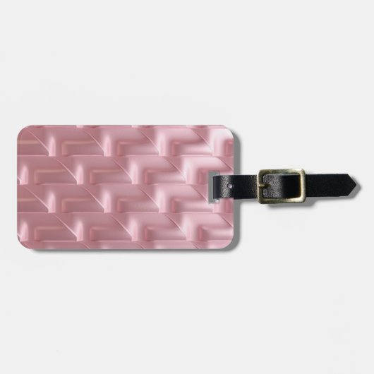 Chic Roze Geometrisch Bagagelabel – Stijlvol (Voorkant horizontaal)