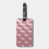 Chic Roze Geometrisch Bagagelabel – Stijlvol (Achterkant verticaal)