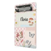 Chic Roze Geruit Mini Klembord met Bloemen Acc (Angled2)