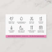 Chic Roze Glam Wimperlift Nazorggids Visitekaartje (Achterkant)
