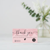 Chic roze glitter druppelt in een blauwe volgorde visitekaartje (Staand voorkant)