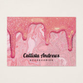 Chic roze Glitter Marble Drids Bracelet Display Visitekaartje (Voorkant)
