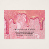 Chic roze Glitter Marble Drids Bracelet Display Visitekaartje (Achterkant)
