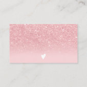 Chic roze glitter ombre sparkles order bedankt visitekaartje (Achterkant)