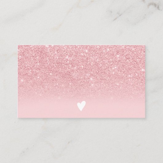 Chic roze glitter ombre sparkles order bedankt visitekaartje (Achterkant)