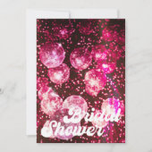 Chic Roze Glitter Retro Disco Ball Vrijgezellenfee Kaart (Voorkant)