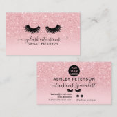 Chic roze glitter sparkles ombre girly eyelashes visitekaartje (Voorkant / Achterkant)