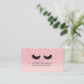 Chic roze glitter sparkles ombre girly eyelashes visitekaartje (Staand voorkant)