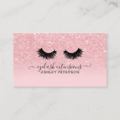 Chic roze glitter sparkles ombre girly eyelashes visitekaartje (Voorkant)
