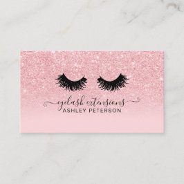 Chic roze glitter sparkles ombre girly eyelashes visitekaartje