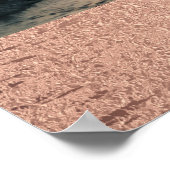 Chic Roze Goud Aangepaste Foto Uitnodiging Trouwfe Poster (Hoek)