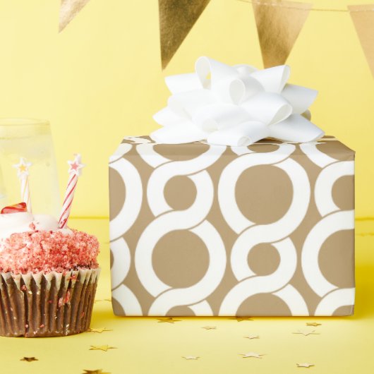 Chic roze goud abstract geometrisch patroon monogr cadeaupapier (Verjaardagsfeest)