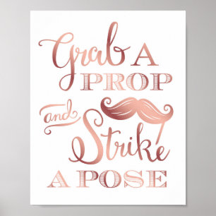 Chic Roze Goud GRAB A PROP Foto Bord Print