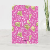 Chic Roze Gouden Diamanten Glitter Kaart (Achterkant)