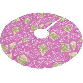 Chic Roze Gouden Diamanten Kerstmis Kerstboom Rok (Gekanteld)