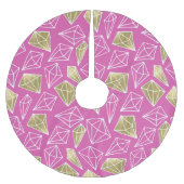 Chic Roze Gouden Diamanten Kerstmis Kerstboom Rok (Voorkant)