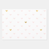 Chic roze gouden harten verjaardag inpakpapier vel (Voorkant 2)