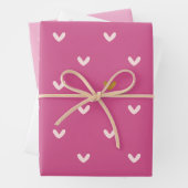Chic roze gouden harten verjaardag inpakpapier vel (In situ)