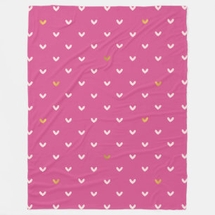 Chic Roze Gouden Hartjes Verjaardag Fleece Deken