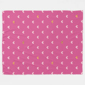 Chic Roze Gouden Hartjes Verjaardag Fleece Deken (Voorkant (Horizontaal))