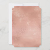 Chic Roze Gouden Kant Bruiloft Kaart (Achterkant)