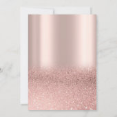 Chic Roze Gouden Lijst Glitters 50ste Verjaardagsf Kaart (Achterkant)