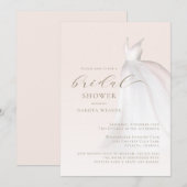 Chic Roze Gouden Trouwjurk Vrijgezellenfeest Kaart (Voorkant / Achterkant)