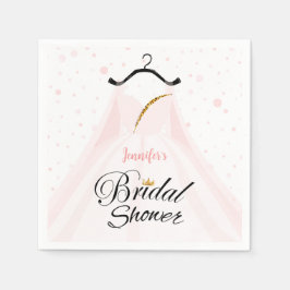 Chic Roze & Gouden Trouwjurk Vrijgezellenfeest Servet