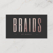 Chic Roze Gouden Vlechten Visitekaartje (Voorkant)