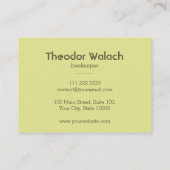 Chic roze Green Gold Bee Professional Visitekaartje (Achterkant)