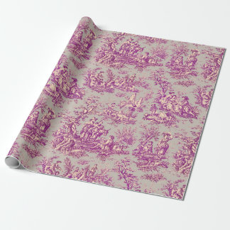 Chic  roze grijs toile de jouy bedrukt cadeaupapier