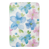 Chic Roze Groen Blauw Bloemen Badmat (Voorkant Verticaal)