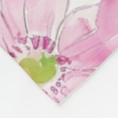 Chic Roze Groen Blauw Bloemen Fleece Deken (Hoek)
