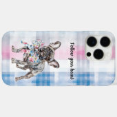 Chic Roze Groen Blauw Bloemen Hond Case-Mate iPhone Case (Achterkant (horizontaal))