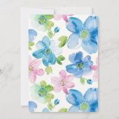 Chic Roze Groen Blauw Bloemen Verjaardag Kaart (Achterkant)
