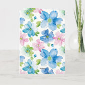 Chic Roze Groen Blauw Bloemen Verjaardag Kaart (Achterkant)