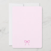 Chic Roze Hand-Drawn Bow Squiggle Afstudeerfeest Kaart (Achterkant)