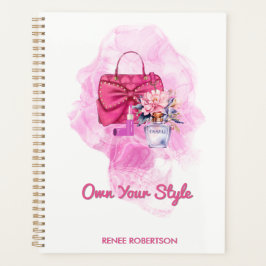 Chic Roze Handtas & Floral Design Planner
