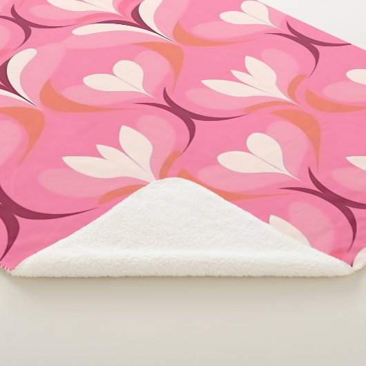 Chic roze hart ogee sherpa deken (3/4)