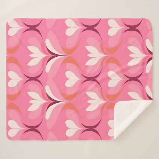 Chic roze hart ogee sherpa deken (Voorkant (horizontaal))