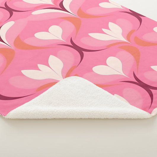 Chic roze hart ogee sherpa deken (3/4)