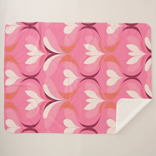 Chic roze hart ogee sherpa deken (Voorkant (horizontaal))