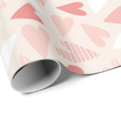 Chic Roze Harten Valentijnsdag Cadeaupapier (Rol Hoek)