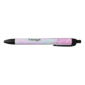 Chic roze holographic Glitter Drivers Zwarte Inkt Pen (Bodem)