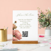 Chic Roze Huwelijkstafel QR Acryl Bord (Huwelijk)
