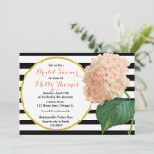 Chic  Roze Hydrangea bruiloft Vrijgezellenfeest Kaart (Staand voorkant)